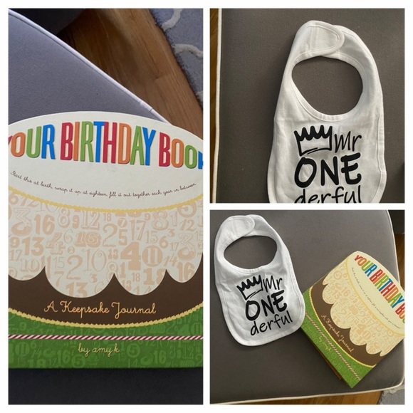 NEW 2-1 Keepsake Book & 1st Birthday Bib & Album - Picture 3 of 3